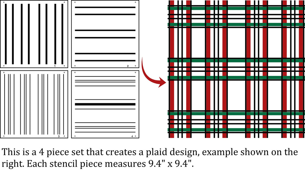 JRV Plaid Mania Stencil Designed by Vintage Retail Therapy by Mara