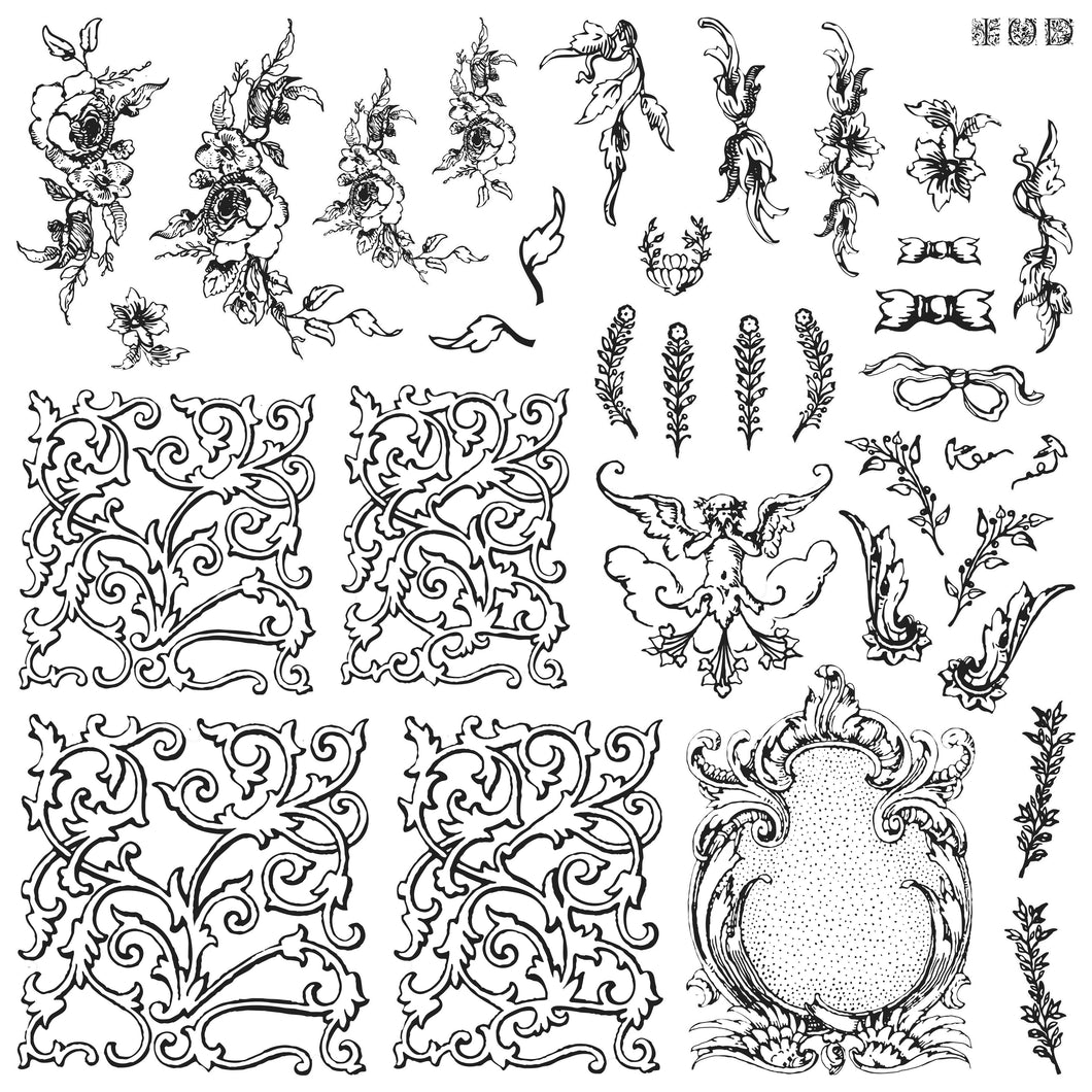 Alphabellies IOD 12x12 Decor Stamp Iron Orchid Designs