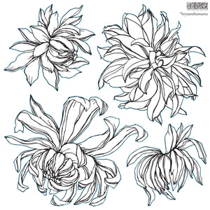 Chrysanthemum IOD 12x12 Decor Stamp Iron Orchid Designs