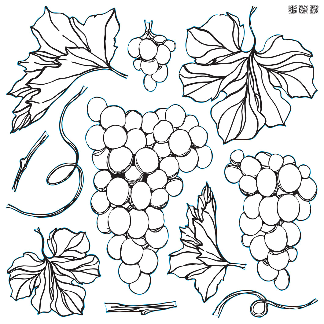 Grapes IOD 12x12 Decor Stamp Iron Orchid Designs